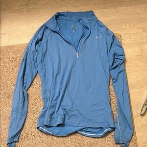 Nike Blue Long-Sleeve Quarter-Zip Top